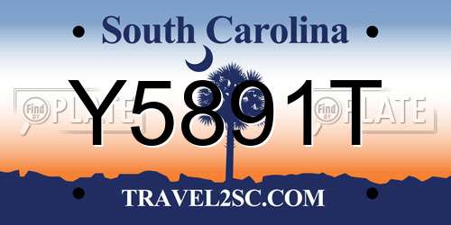 Y5891T South Carolina License Plate