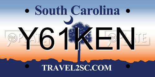 Y61KEN South Carolina License Plate