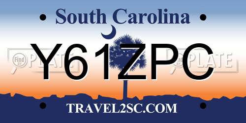 Y61ZPC South Carolina License Plate