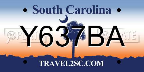 Y637BA South Carolina License Plate