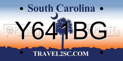 Y641BG South Carolina License Plate