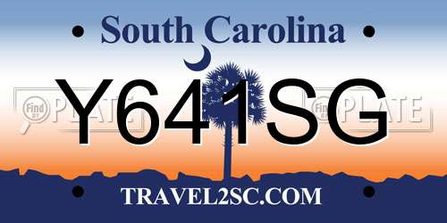 Y641SG South Carolina License Plate