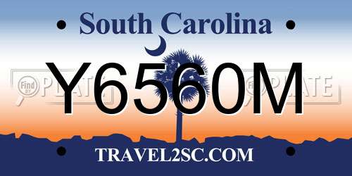 Y6560M South Carolina License Plate