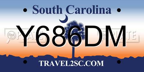 Y686DM South Carolina License Plate