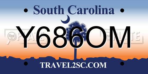 Y686OM South Carolina License Plate