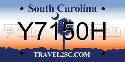 Y7150H South Carolina License Plate