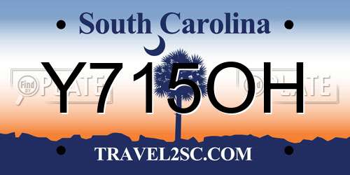 Y715OH South Carolina License Plate