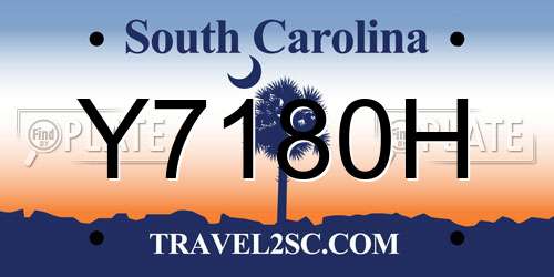 Y7180H South Carolina License Plate