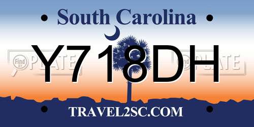 Y718DH South Carolina License Plate