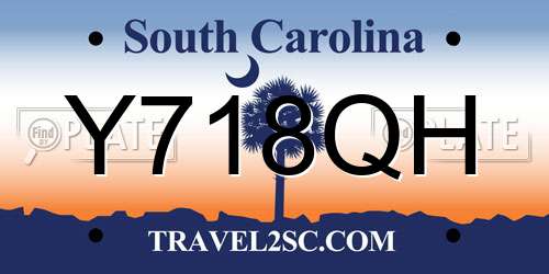 Y718QH South Carolina License Plate
