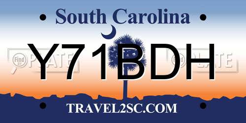 Y71BDH South Carolina License Plate