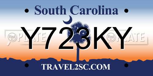 Y723KY South Carolina License Plate