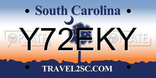 Y72EKY South Carolina License Plate