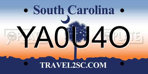 YA0U4O South Carolina License Plate