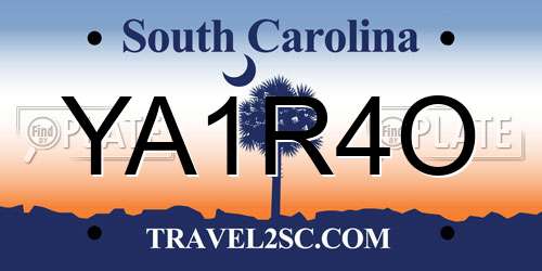 YA1R4O South Carolina License Plate
