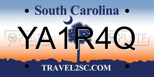 YA1R4Q South Carolina License Plate