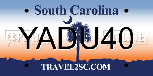 YADU40 South Carolina License Plate