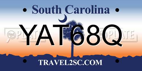YAT68Q South Carolina License Plate