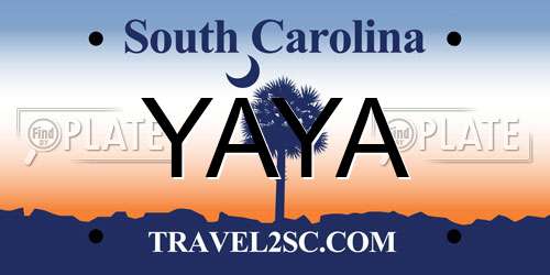 YAYA South Carolina License Plate