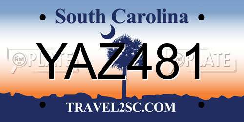YAZ481 South Carolina License Plate