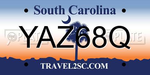 YAZ68Q South Carolina License Plate