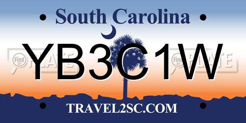 YB3C1W South Carolina License Plate