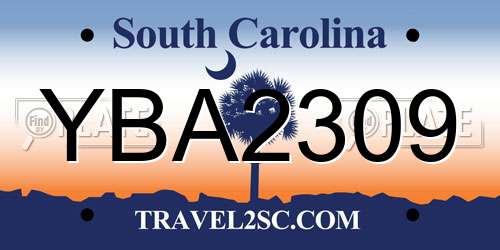 YBA2309 South Carolina License Plate