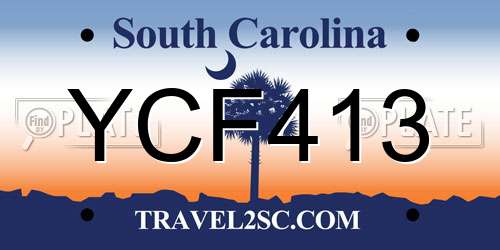 YCF413 South Carolina License Plate