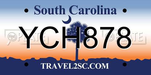YCH878 South Carolina License Plate