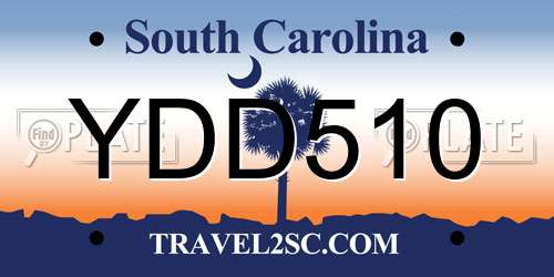 YDD510 South Carolina License Plate