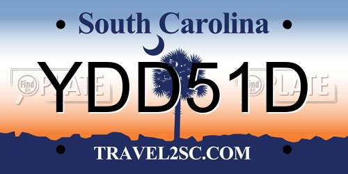 YDD51D South Carolina License Plate