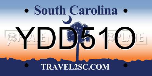 YDD51O South Carolina License Plate