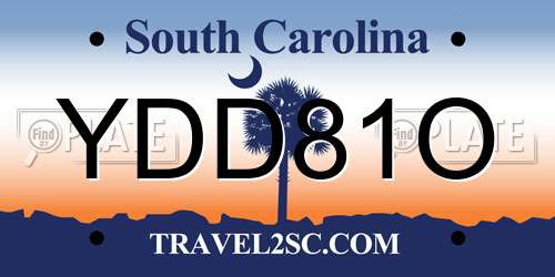 YDD81O South Carolina License Plate