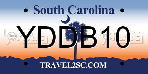 YDDB10 South Carolina License Plate