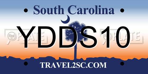 YDDS10 South Carolina License Plate