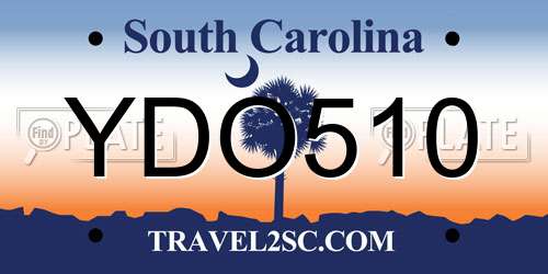 YDO510 South Carolina License Plate
