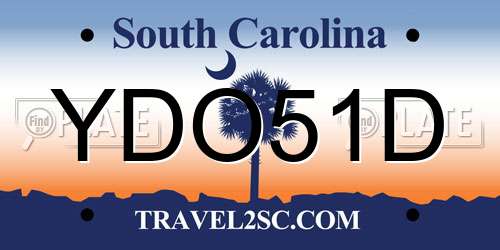 YDO51D South Carolina License Plate