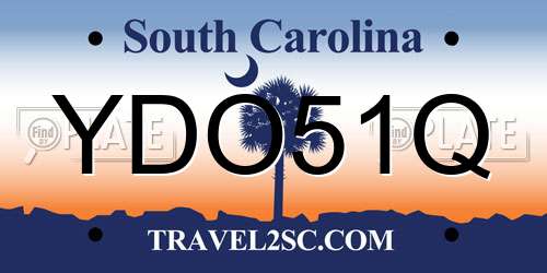 YDO51Q South Carolina License Plate