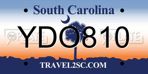 YDO810 South Carolina License Plate