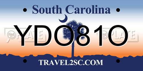 YDO81O South Carolina License Plate