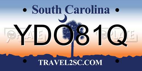 YDO81Q South Carolina License Plate