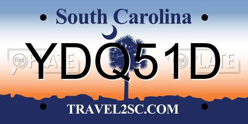YDQ51D South Carolina License Plate