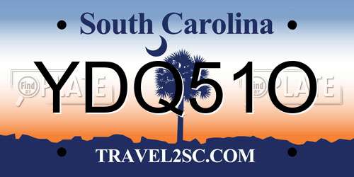 YDQ51O South Carolina License Plate