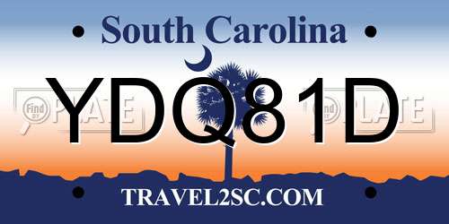 YDQ81D South Carolina License Plate