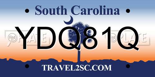 YDQ81Q South Carolina License Plate