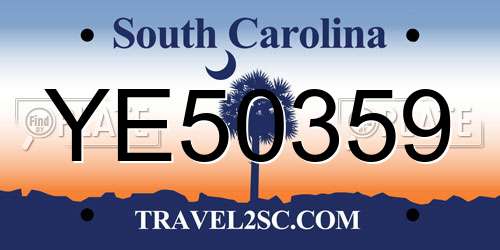 YE50359 South Carolina License Plate