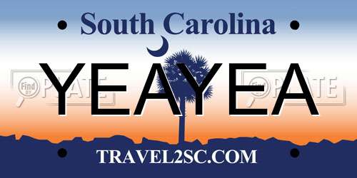 YEAYEA South Carolina License Plate