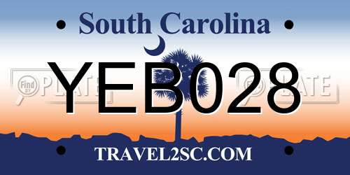 YEB028 South Carolina License Plate