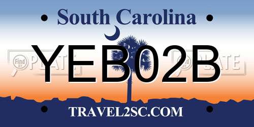 YEB02B South Carolina License Plate