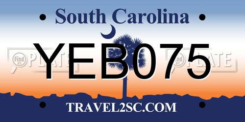 YEB075 South Carolina License Plate